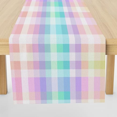Meugesoi Regenbogen Macaron Plaid Tischläufer Leinen Geometrie Kariert Läufer Tisch Abwaschbar WaschbareRunner 30x240 cm für Küche Table Esstisch Couchtisch Party Tischdecke Dekoration Meugesoi Regenbogen Macaron Plaid Tischläufer Leinen Geometrie Kariert Läufer Tisch Abwaschbar WaschbareRunner 30x240 cm für Küche Table Esstisch Couchtisch Party Tischdecke Dekoration von Meugesoi
