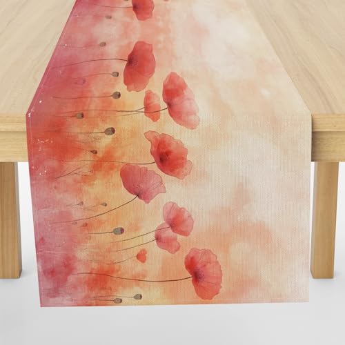 Meugesoi Rot Mohn Blumen Tischläufer Abwaschbar Aquarell Blumenmuster Tischdecke Esstisch Deko Runner 40x240 cm Für Küche Table Couchtisch Geburtstag Party Hochzeit Tischdeko Meugesoi Rot Mohn Blumen Tischläufer Abwaschbar Aquarell Blumenmuster Tischdecke Esstisch Deko Runner 40x240 cm Für Küche Table Couchtisch Geburtstag Party Hochzeit Tischdeko von Meugesoi