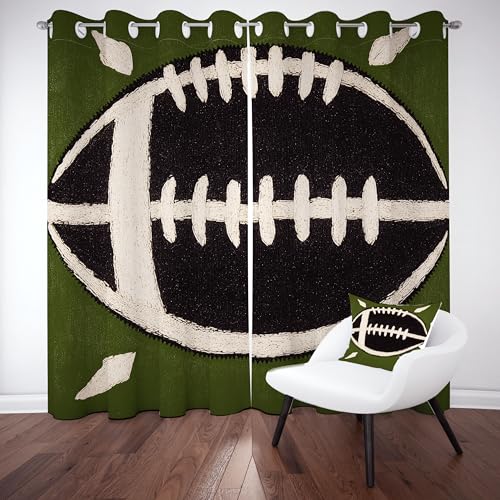Meugesoi Rugby Drucken Blickdichte Vorhang mit Ösen, American Football Verdunkelungsvorhang Ösenvorhang Wohnzimmer Thermogardine Hitzeschutz Sonnenschutz 2er Set H225 x B140 cm Meugesoi Rugby Drucken Blickdichte Vorhang mit Ösen, American Football Verdunkelungsvorhang Ösenvorhang Wohnzimmer Thermogardine Hitzeschutz Sonnenschutz 2er Set H225 x B140 cm von Meugesoi