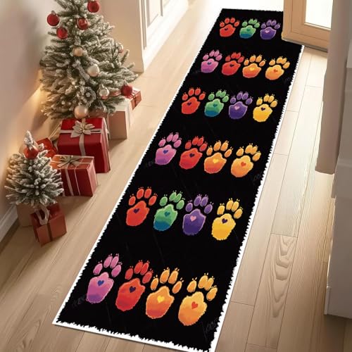 Meugesoi Tier Pfotenabdrücke Teppich Flur Läufer 60 X 240 cm Tierdruck Teppichläufer Küchenläufer Teppiche rutschfest Waschbar für Bettvorleger Flur Küche Waschküche Meugesoi Tier Pfotenabdrücke Teppich Flur Läufer 60 X 240 cm Tierdruck Teppichläufer Küchenläufer Teppiche rutschfest Waschbar für Bettvorleger Flur Küche Waschküche von Meugesoi