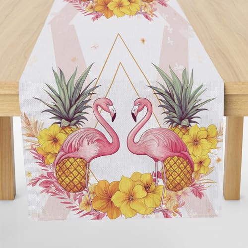 Meugesoi Tropische Flamingo Tischläufer Leinen Ananas Hibiskus Läufer Tisch Abwaschbar WaschbareRunner 30x180 cm für Küche Table Esstisch Couchtisch Party Tischdecke Dekoration Meugesoi Tropische Flamingo Tischläufer Leinen Ananas Hibiskus Läufer Tisch Abwaschbar WaschbareRunner 30x180 cm für Küche Table Esstisch Couchtisch Party Tischdecke Dekoration von Meugesoi