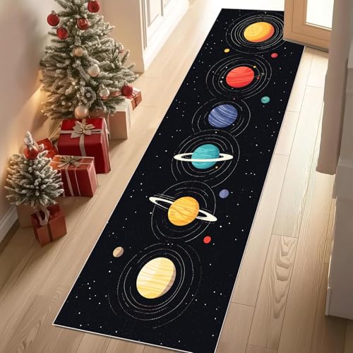 Meugesoi Universum Raum Planet Teppich Läufer rutschfest Waschbar Sternenhimmel Stern Flurteppich Küchenteppich 80x240 cm, Teppichläufer für Bettvorleger Wohnraum Flur Waschküche Meugesoi Universum Raum Planet Teppich Läufer rutschfest Waschbar Sternenhimmel Stern Flurteppich Küchenteppich 80x240 cm, Teppichläufer für Bettvorleger Wohnraum Flur Waschküche von Meugesoi