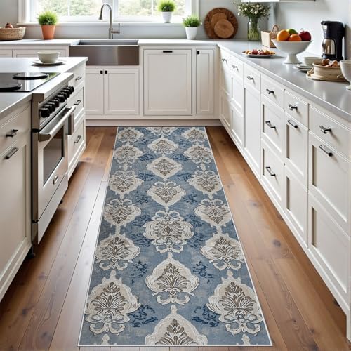 Meugesoi Vintage Klassische Druck Teppich Flur Läufer Damask Blumenmuster Teppichläufer Küchenläufer Carpet rutschfest Waschbar für Bettvorleger Flur Küche Waschküche 80 X 180 cm Meugesoi Vintage Klassische Druck Teppich Flur Läufer Damask Blumenmuster Teppichläufer Küchenläufer Carpet rutschfest Waschbar für Bettvorleger Flur Küche Waschküche 80 X 180 cm von Meugesoi