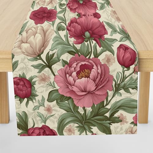 Meugesoi Vintage Pfingstrose Blumen Tischläufer Abwaschbar Tischtuch 40x140 cm Orientalisch Floral Aesthetic Tischdecke Leinen Runner für Küche Table Couchtisch Urlaub Party Geburtstag Hochzeit Dekor Meugesoi Vintage Pfingstrose Blumen Tischläufer Abwaschbar Tischtuch 40x140 cm Orientalisch Floral Aesthetic Tischdecke Leinen Runner für Küche Table Couchtisch Urlaub Party Geburtstag Hochzeit Dekor von Meugesoi