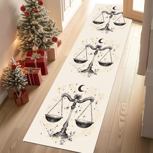 Meugesoi Waage Konstellation Teppich Läufer rutschfest Waschbar 80x300 cm, Mysteriöses Astrologie Flurteppich Küchenteppich Teppichläufer für Bettvorleger Wohnraum Flur Waschküche Meugesoi Waage Konstellation Teppich Läufer rutschfest Waschbar 80x300 cm, Mysteriöses Astrologie Flurteppich Küchenteppich Teppichläufer für Bettvorleger Wohnraum Flur Waschküche von Meugesoi