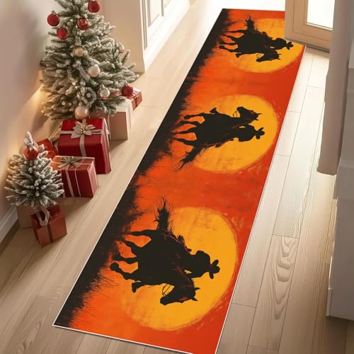 Meugesoi Western Cowboy Teppich Läufer rutschfest Waschbar 80x300 cm, Rustikale Bauernhaus Flurteppich Küchenteppich Teppichläufer für Bettvorleger Wohnraum Flur Waschküche Meugesoi Western Cowboy Teppich Läufer rutschfest Waschbar 80x300 cm, Rustikale Bauernhaus Flurteppich Küchenteppich Teppichläufer für Bettvorleger Wohnraum Flur Waschküche von Meugesoi