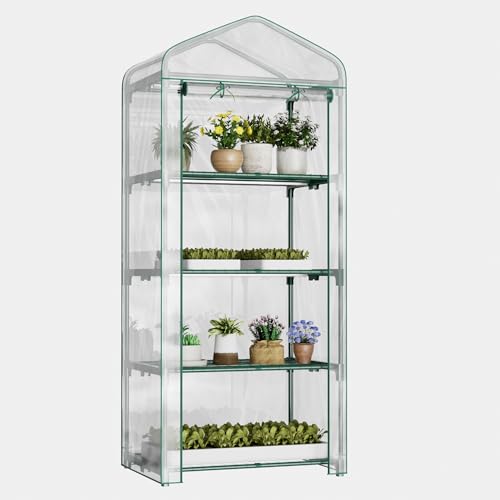 Meulbaty Gewächshaus mit 4 Etagen,klein Foliengewächshaus 70x48x160cm Anzuchthaus Treibhaus platzsparend Frühbeet für Balkon,Zimmer,Garten Meulbaty Gewächshaus mit 4 Etagen,klein Foliengewächshaus 70x48x160cm Anzuchthaus Treibhaus platzsparend Frühbeet für Balkon,Zimmer,Garten von Meulbaty
