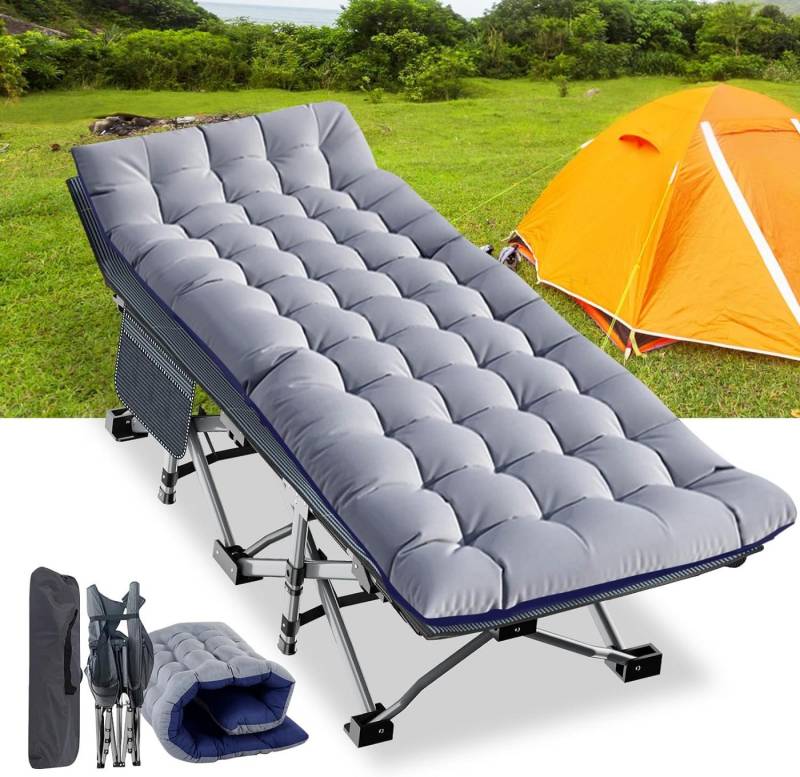 Meulbaty Klappbett 190x71x36cm klappbar Feldbett, Stahlrahmen + Oxford-Stoff Liegefläche (1-St) Leicht Relax Liege für Balkon, Garten von Meulbaty