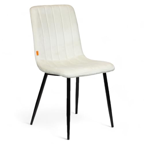 Chaise de Salle à Manger Beige - Velours - Pieds en Métal - Chaise de Salon - Fauteuil de Canapé en Velours - Chaise de Cuisine en Acier inoxydable Pieds en Métal Noir - Chaise en Polyester Chaise de Salle à Manger Beige - Velours - Pieds en Métal - Chaise de Salon - Fauteuil de Canapé en Velours - Chaise de Cuisine en Acier inoxydable Pieds en Métal Noir - Chaise en Polyester von Mevsim Store