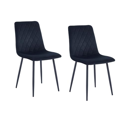 Esszimmerstühle 2er Set Schwarz - Samt - Metallbein - Wohnzimmersessel - Samt Sessel Stuhl - Edelstahl Küchenstuhl Schwarze Metallbeine - Polyester Stuhl Esszimmerstühle 2er Set Schwarz - Samt - Metallbein - Wohnzimmersessel - Samt Sessel Stuhl - Edelstahl Küchenstuhl Schwarze Metallbeine - Polyester Stuhl von Mevsim Store