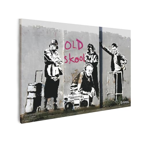 Mevsim Store Banksy Graffiti Offiziell lizenziertes Wandbild - Leinwand bilder Old Skool - Tolle abstrakte Banksy Wandbilder für Wohnzimmer, Schlafzimmer, Flur und Büro. (Groß 64x90 cm) von Mevsim Store