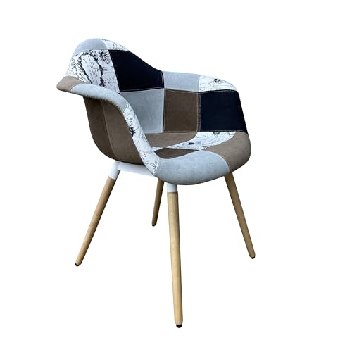 Mevsim Store Esszimmerstuhl Braun mit Armlehnen - Beine aus Buchenholz Bequemer - Ergonomischer Wohnzimmer Freizeit Büro Küchenstuhl von Mevsim Store