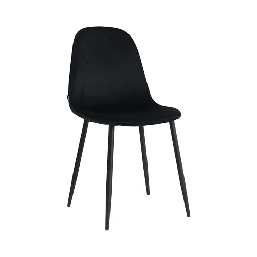 Mevsim Store Esszimmerstuhl 1 Stück Schwarz – Samtstuhl ohne Armlehne – Bequemer Polsterstuhl mit Metallbeinen für Küche & Esszimmer von Mevsim Store