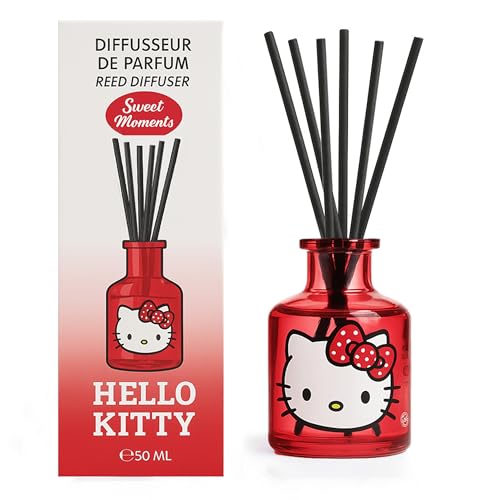 Mevsim Store Hello Kitty Raumduft Reed Diffuser mit 6 Duftstäbchen 50ml - Süß, Natürlich, Langanhaltend, Home Duft ätherisches Reed Diffusor für Badezimmer Regal Dekoration von Mevsim Store