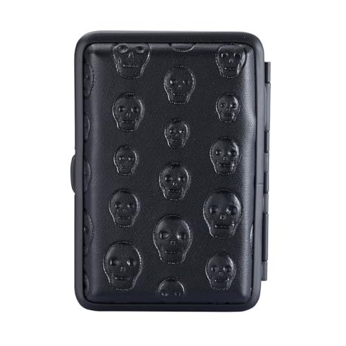 Mevsim Store Zigarettenetui Schwarz Totenkopf Muster – 12er Zigarettenbox – Außen Kunstleder, Innen Metall – Langlebig, Kompakt & Elegant – Praktisches Raucheretui für Alltag & Reisen Mevsim Store Zigarettenetui Schwarz Totenkopf Muster – 12er Zigarettenbox – Außen Kunstleder, Innen Metall – Langlebig, Kompakt & Elegant – Praktisches Raucheretui für Alltag & Reisen von Mevsim Store