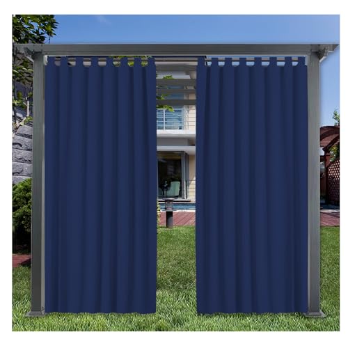 Mewkew Wasserdichte Outdoor-Vorhänge für Garten, Terrasse, B 248 x H 273 cm, für Innen- und Außenbereich, geeignet für Fenster, Pavillons, Pergola, Balkone von Mewkew