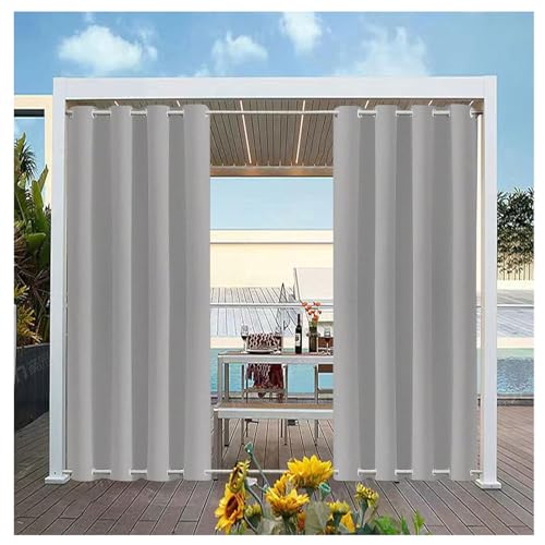Outdoor-Vorhänge, wasserdicht, B 132 x L 120 cm, dicker Stoff, lichtblockierend, Verdunkelungsvorhänge mit Ösen oben und unten, wärmeisolierte Vorhänge für Garten, Terrasse, Lanai, Veranda, Essen im Outdoor-Vorhänge, wasserdicht, B 132 x L 120 cm, dicker Stoff, lichtblockierend, Verdunkelungsvorhänge mit Ösen oben und unten, wärmeisolierte Vorhänge für Garten, Terrasse, Lanai, Veranda, Essen im von Mewkew