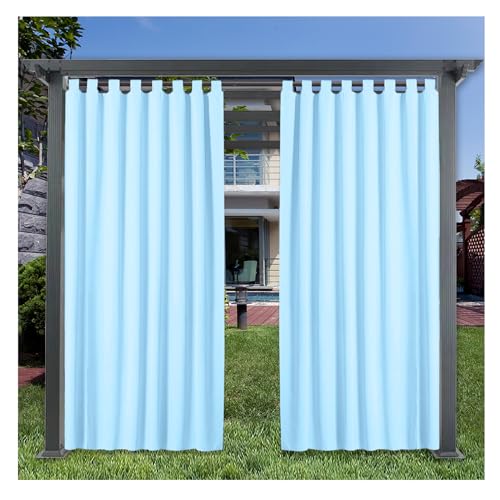 Vorhänge für den Außenbereich, Veranda, B 122 x H 213 cm, für den Außenbereich, wasserdicht, Außenvorhang, Terrasse mit Schlaufen für den Garten, Pergola, Pergola von Mewkew