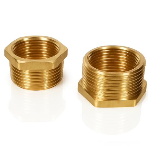 2 Stück Messing Reduzierstück 1 Zoll auf 3/4 Zoll Adapter, 33mm x 26mm ca, Gewindefitting Reduzierstück, Außengewinde auf Innengewinde Nippel, Verbinder für Wasser Gas Öl Kraftstoff Luftleitungen 2 Stück Messing Reduzierstück 1 Zoll auf 3/4 Zoll Adapter, 33mm x 26mm ca, Gewindefitting Reduzierstück, Außengewinde auf Innengewinde Nippel, Verbinder für Wasser Gas Öl Kraftstoff Luftleitungen von Mewtush