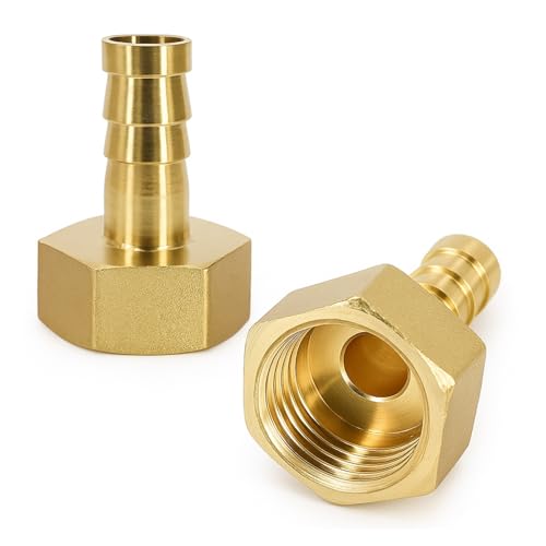 2 Stück Messing Schlauchtülle, 1/2 Zoll Schlauchanschluss 10mm mit Innengewinde, Schlauchverbinder Rohradapter für Wasser Luft Öl Gas, Hochdruckanschluss Fitting für Schlauchkupplung Sanitär DIY 2 Stück Messing Schlauchtülle, 1/2 Zoll Schlauchanschluss 10mm mit Innengewinde, Schlauchverbinder Rohradapter für Wasser Luft Öl Gas, Hochdruckanschluss Fitting für Schlauchkupplung Sanitär DIY von Mewtush