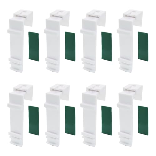 8 PCS Klemmhalter Lang Für Kompatibel Mit Klemmfix Doppelrollo Duo-Rollo Zum Klemmen Und Kleben Ohne Bohren Als Zubehör Oder Ersatzteil Für Die, Ideal Als Zubehör Für PVC-Fenster Und Balkontüren von Mewtush
