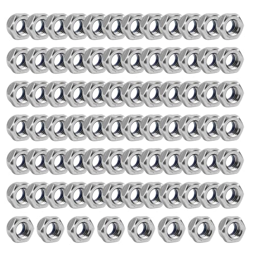 80pcs M6 Muttern Edelstahl A2 V2A Selbstsichernde Muttern, DIN985 Sechskantmuttern M6, Muttern Edelstahl, Korrosionsbeständige Stoppmutter Für Anwendungen In Industrie, Automobil Und Bau von Mewtush