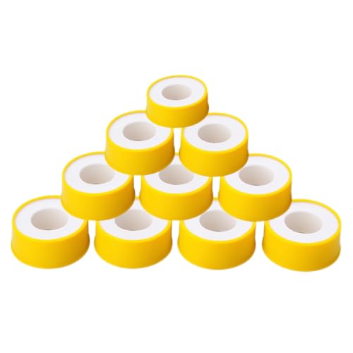 Mewtush 10 PCS Teflonband DVGW für Gas und Wasser, mit Temperaturbereich -60°C bis 240°C, Teflonband für Gas und Wasser, Dichtband 12mm x 12m, Gewindedichtband für Sanitär- und Heizungssysteme, Weiß von Mewtush