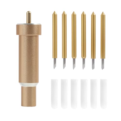 Premium Feinschnittklinge + Gehäuse, Ersatzmesser Kompatibel Mit Explore Air/Air 2/Maker 3, 6 PCS R Schneideklingen Set, Knife Blade Maker 3 Für Vinyl, Papier, Folie, DIY-Projekte, Gold Premium Feinschnittklinge + Gehäuse, Ersatzmesser Kompatibel Mit Explore Air/Air 2/Maker 3, 6 PCS R Schneideklingen Set, Knife Blade Maker 3 Für Vinyl, Papier, Folie, DIY-Projekte, Gold von Mewtush