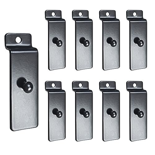 Mewuthede Metall Slatwall Utility Hooks, 10pcs Commercial Slatwall Picture Hook Notch Picture Display Hooks Hangers Painting Hook for Photo Frame Painting Arts Center Slat Panel (Black) von Mewuthede