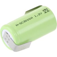 Mexcel -SC3000H Spezial-Akku Sub-C hochtemperaturfähig, Z-Lötfahne, Flat-Top NiMH 1.2V 3000 mAh von Mexcel