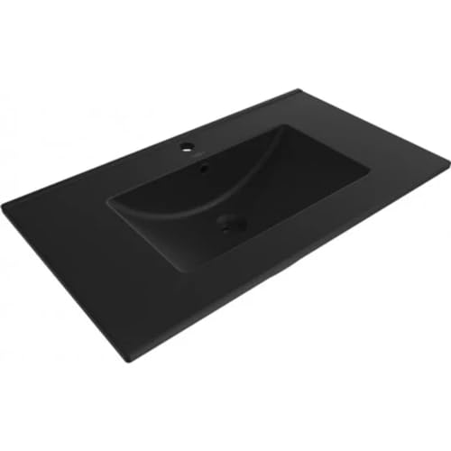 Mexen Waschbecken mit Einzelbecken Atena - Schwarz matt - 25018070 von Mexen