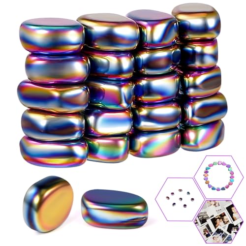 Mexgcom 20 StüCk HäMatit Magnete, Magnetische Steine Spiel Mit Spielseil, Magnetisches Schachspiel Steine, FüR Zuhause Wiedervereinigung BüRo Reise Party Camping (Farbe) von Mexgcom