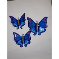 Handgefertigte Talavera Keramik Schmetterling Wanddekoration - 3Er Set von MexicanMercado