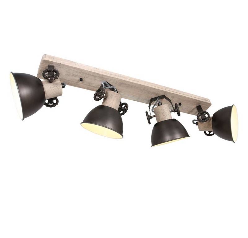 Steinhauer LIGHTING LED Deckenleuchte, Leuchtmittel nicht inklusive, VINTAGE Decken Leuchte Spot Strahler Ess Zimmer Holz Licht-Schiene von Steinhauer LIGHTING
