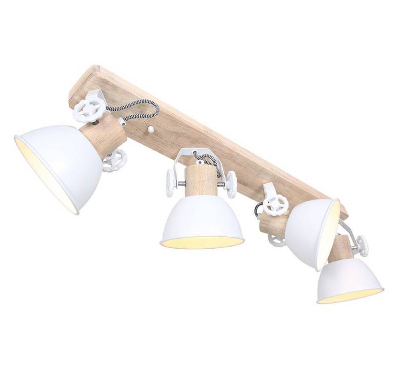 Steinhauer LIGHTING LED Deckenspot, Leuchtmittel nicht inklusive, Vintage Holz Decken Leuchte weiß Wohn Ess Zimmer von Steinhauer LIGHTING