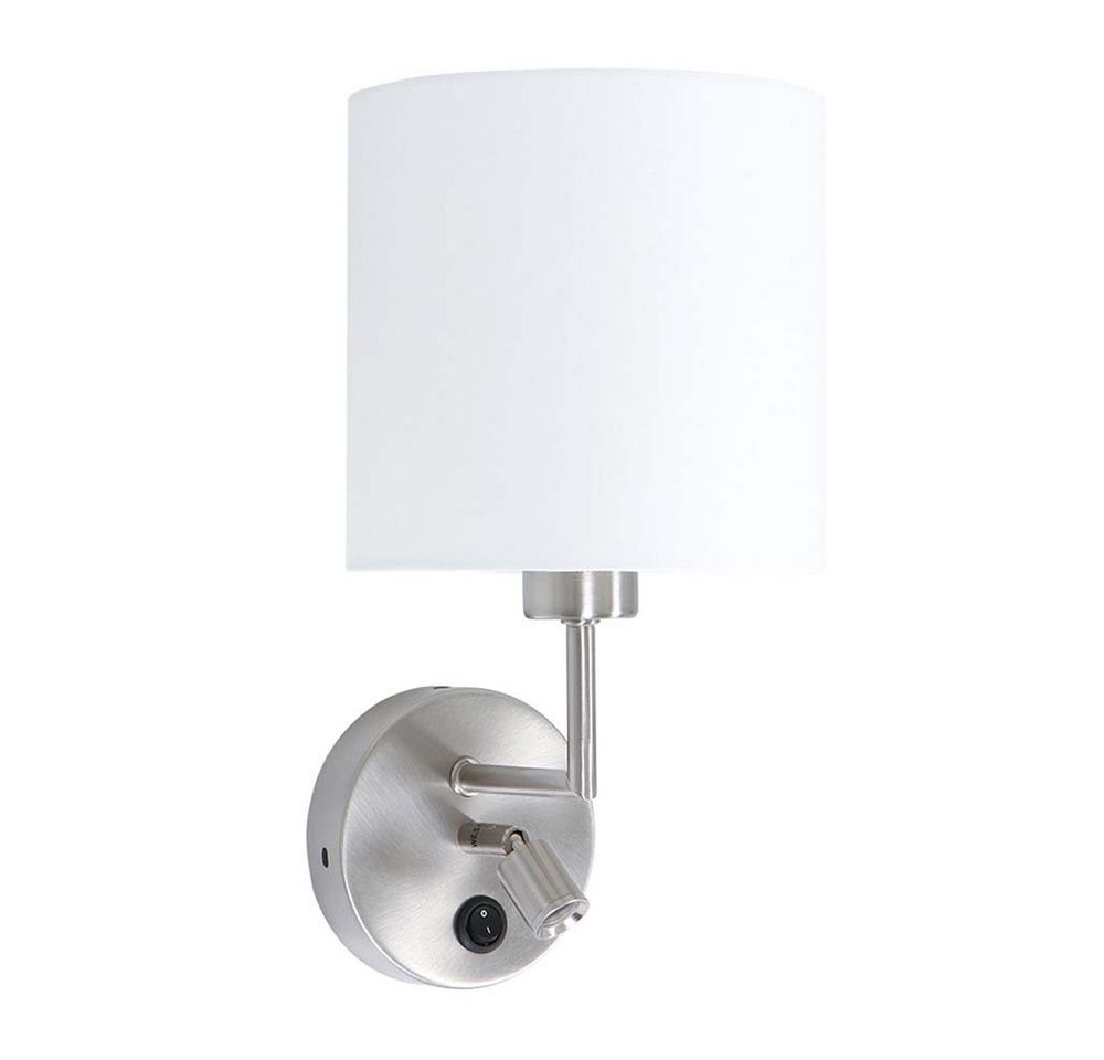 Steinhauer LIGHTING Wandleuchte, Wandleuchte Wandlampe Leseleuchte Schlafzimmer, Metall Stoff silber von Steinhauer LIGHTING