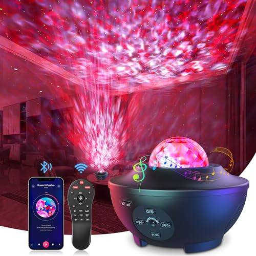 Mexllex Galaxy Sternenhimmelprojektor, LED Projektor Lampe Sternenhimmel mit Timer, Fernbedienung, Bluetooth, Geschenk für Kinder und Erwachsene von Mexllex