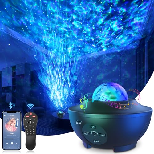 Mexllex LED Sternenhimmel Projektor, Galaxy Sternenhimmelprojektor, Projektor Lampe Sternenhimmel mit Timer/Remote/Bluetooth Lautsprecher für Kinder von Mexllex