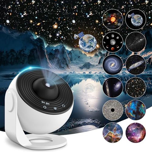 Mexllex Planetarium Sternenhimmel Projektor, 12 Planeten Discs, Galaxy Projektor Lampe Sternenhimmel für Schlafzimmer, LED Sternenhimmel Projektor für Kinder von Mexllex