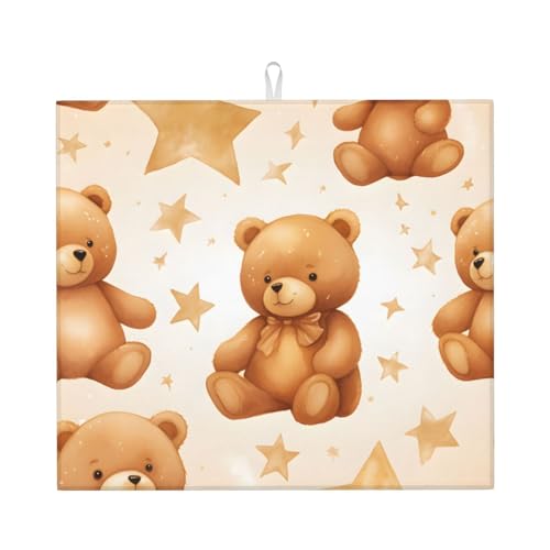 Abtropfmatte für Küche, Mikrofaser, Abtropfmatte, Cartoon-Teddybär-Abtropfmatte, 40,6 x 45,7 cm Abtropfmatte für Küche, Mikrofaser, Abtropfmatte, Cartoon-Teddybär-Abtropfmatte, 40,6 x 45,7 cm von Mexpekil