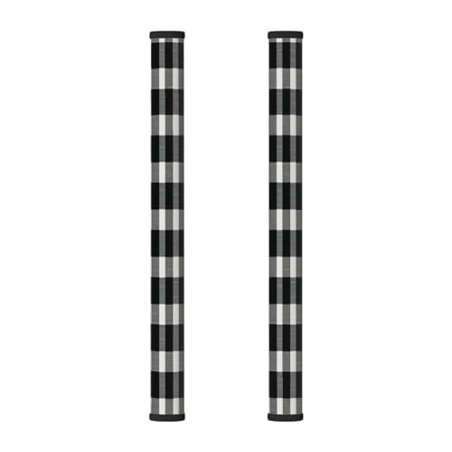 Mexpekil 2 Stück Kühlschrank-Türgriff-Abdeckungen, schwarz-weiß kariert, Geschirrspüler, Mocrowave, Kühlschrank, Ofen, Türdekoration, Griffabdeckung hält Ihre Küchengeräte sauber von Mexpekil