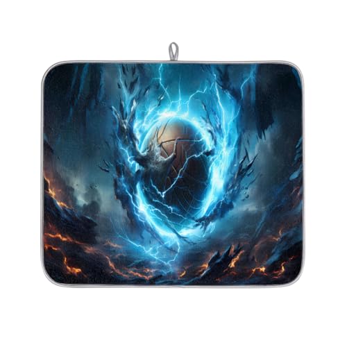 Mexpekil 3D-Abtropfmatte für Basketball-Geschirr, saugfähige Abtropfmatte, Küchentheke, rutschfeste Abtropfmatte für Geschirr, Regale, Tassen, Pfannen, 40,6 x 45,7 cm von Mexpekil