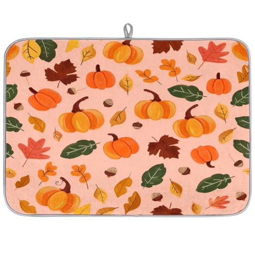 Mexpekil Abtropfmatte, Kürbisse Eicheln und Blätter, 45,7 x 61 cm, super saugfähige Abtropfmatte, rutschfest, schnell trocknend, Küchen-Abtropfmatte für Spüle, Arbeitsplatte, Theke Mexpekil Abtropfmatte, Kürbisse Eicheln und Blätter, 45,7 x 61 cm, super saugfähige Abtropfmatte, rutschfest, schnell trocknend, Küchen-Abtropfmatte für Spüle, Arbeitsplatte, Theke von Mexpekil