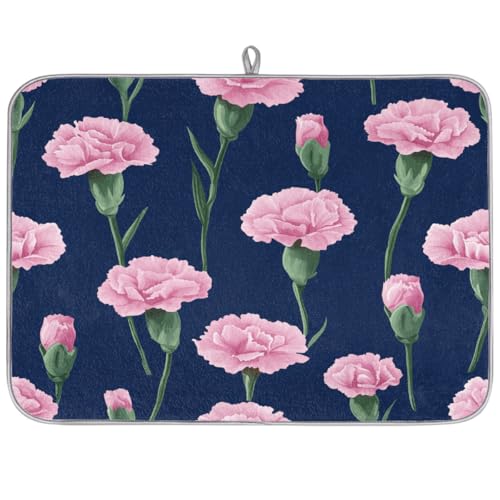 Mexpekil Abtropfmatte, rosa Nelken, Abtropfmatte, Kaffeepad, Küchentheke, Matte für Geschirr, Kaffee, Bar, Arbeitsplatten, 45,7 x 61 cm von Mexpekil