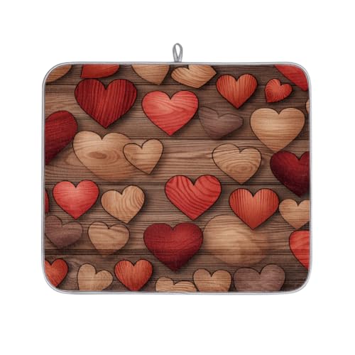 Mexpekil Abtropfmatte aus Holz in Herzform, saugfähige Abtropfmatte, Küchentheke, rutschfeste Abtropfmatten für Geschirr, Tassen, Pfannen, 40,6 x 45,7 cm Mexpekil Abtropfmatte aus Holz in Herzform, saugfähige Abtropfmatte, Küchentheke, rutschfeste Abtropfmatten für Geschirr, Tassen, Pfannen, 40,6 x 45,7 cm von Mexpekil