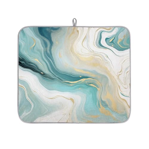 Mexpekil Abtropfmatte für Küchentheke, 40,6 x 45,7 cm, saugfähige Abtropfmatte mit rutschfester Unterseite, schnell trocknende Abtropfmatte für Spüle, Kaffeebar, Blaugrün, Türkis, Beige, Grau, Marmor Mexpekil Abtropfmatte für Küchentheke, 40,6 x 45,7 cm, saugfähige Abtropfmatte mit rutschfester Unterseite, schnell trocknende Abtropfmatte für Spüle, Kaffeebar, Blaugrün, Türkis, Beige, Grau, Marmor von Mexpekil