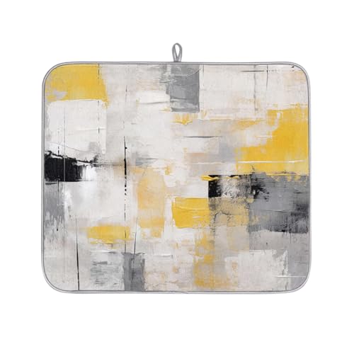 Mexpekil Abtropfmatte für Küchentheke, 40,6 x 45,7 cm, saugfähige Abtropfmatte mit rutschfester Unterseite, schnell trocknende Abtropfmatte für Spüle, Kaffeebar, Kunstmalerei, Gelb, Grau, Schwarz Mexpekil Abtropfmatte für Küchentheke, 40,6 x 45,7 cm, saugfähige Abtropfmatte mit rutschfester Unterseite, schnell trocknende Abtropfmatte für Spüle, Kaffeebar, Kunstmalerei, Gelb, Grau, Schwarz von Mexpekil
