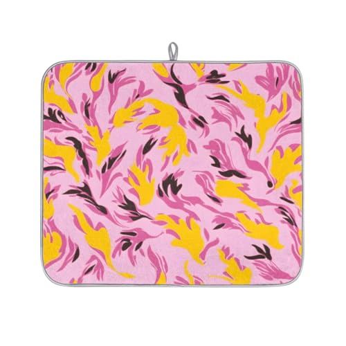 Mexpekil Abtropfmatte für Küchentheke, 40,6 x 45,7 cm, saugfähige Abtropfmatte mit rutschfester Unterseite, schnell trocknende Abtropfmatte für Spüle, Kaffeebar, gelb-rosa Druck Mexpekil Abtropfmatte für Küchentheke, 40,6 x 45,7 cm, saugfähige Abtropfmatte mit rutschfester Unterseite, schnell trocknende Abtropfmatte für Spüle, Kaffeebar, gelb-rosa Druck von Mexpekil