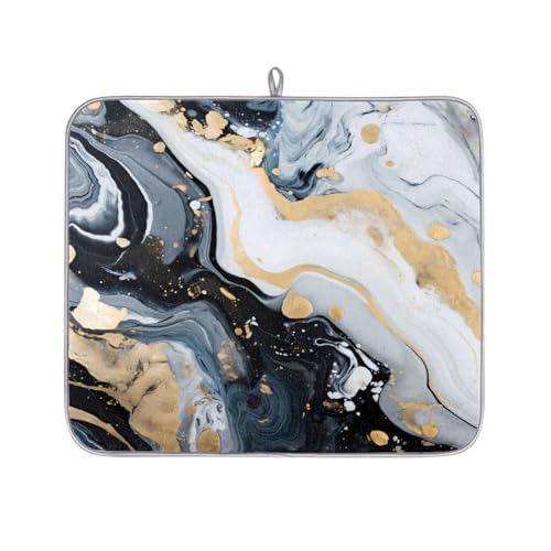 Mexpekil Abtropfmatte für Küchentheke, 40,6 x 45,7 cm, saugfähige Abtropfmatte mit rutschfester Unterseite, schnell trocknende Abtropfmatte für Spüle, Kaffeebar, schwarz-weiß-grauer Marmor Mexpekil Abtropfmatte für Küchentheke, 40,6 x 45,7 cm, saugfähige Abtropfmatte mit rutschfester Unterseite, schnell trocknende Abtropfmatte für Spüle, Kaffeebar, schwarz-weiß-grauer Marmor von Mexpekil