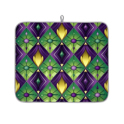 Mexpekil Abtropfmatte für Küchentheke, 40,6 x 45,7 cm, saugfähige Abtropfmatte mit rutschfester Unterseite, schnell trocknende Geschirrmatten, Abtropfmatte für Spüle, Kaffeebar, grün-violett, kariert Mexpekil Abtropfmatte für Küchentheke, 40,6 x 45,7 cm, saugfähige Abtropfmatte mit rutschfester Unterseite, schnell trocknende Geschirrmatten, Abtropfmatte für Spüle, Kaffeebar, grün-violett, kariert von Mexpekil